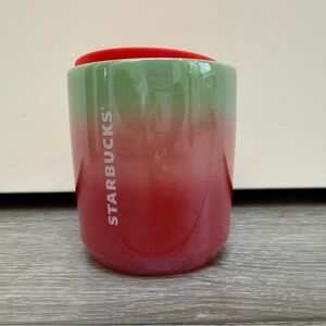 STARBUCKS PEARL OMBRÉ CERAMIC TUMBLER HOLIDAY 2020 WATERMELON 8OZ WITH LID